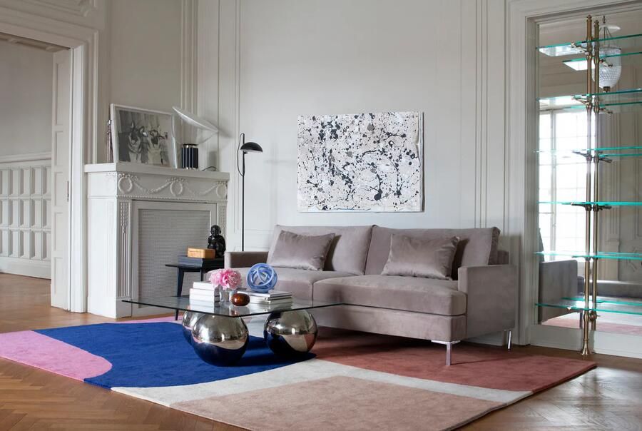 Layered Vloerkleed Lake Patterned Wool Rug