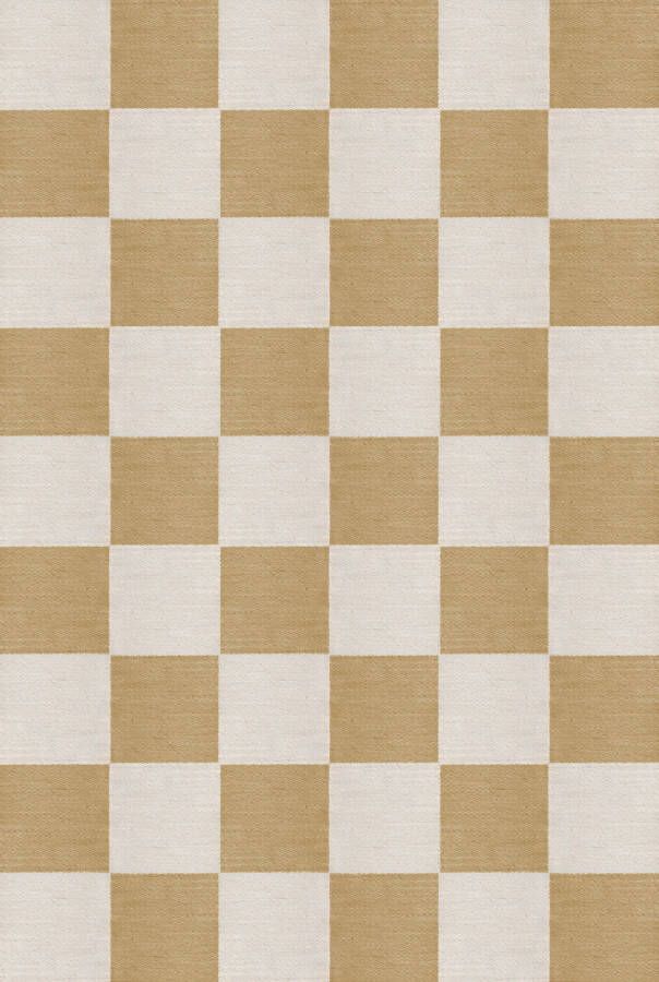 Layered Vloerkleed Chess Wool Rug Harvest Yellow 140x200 cm