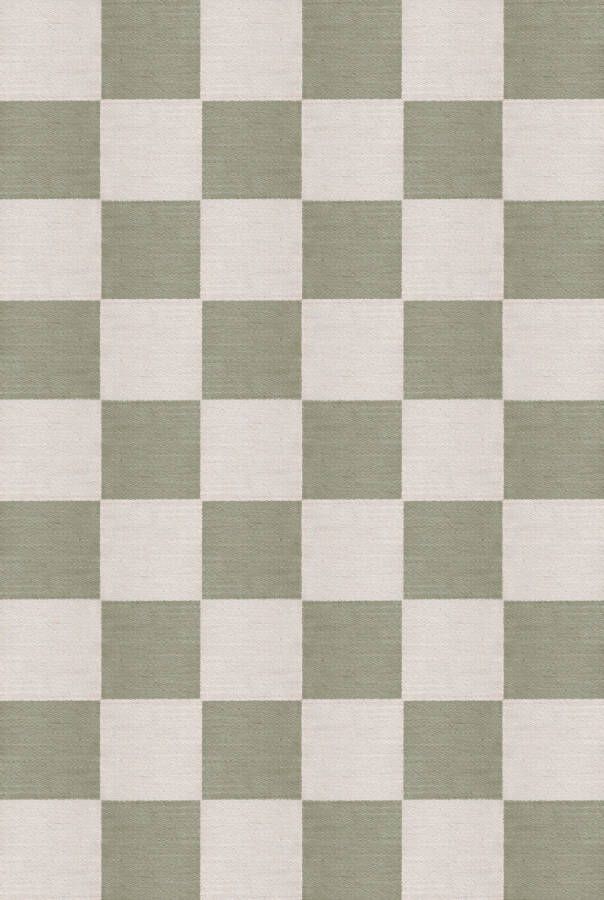 Layered Vloerkleed Chess Wool Rug Sage 140x200 cm