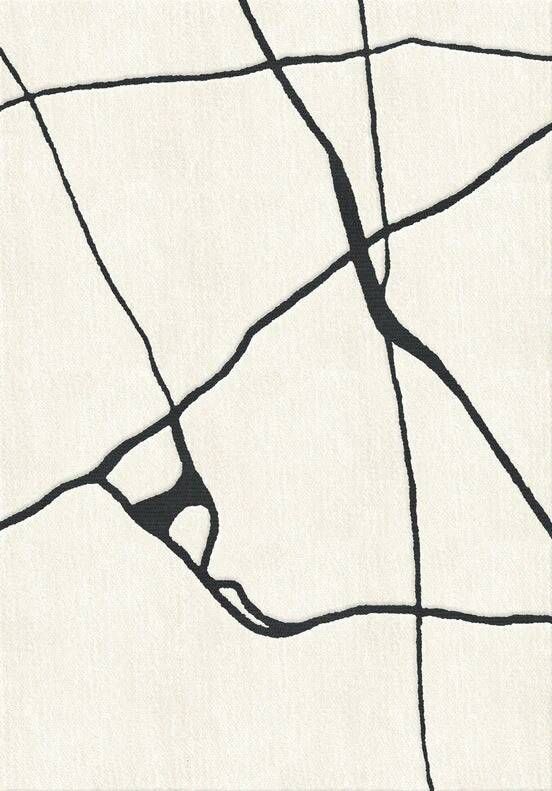 Layered Vloerkleed Gute Wool Rug Black And White 180x270 cm