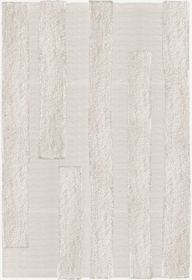 Layered Vloerkleed Punja Bricks Wool Rug Bone White - Foto 1