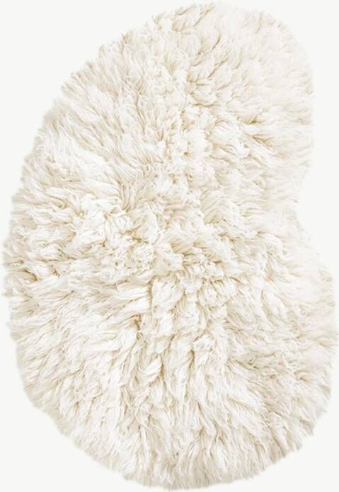 Layered Vloerkleed Residue Shaggy Wool Rug Bone White 235x350 cm