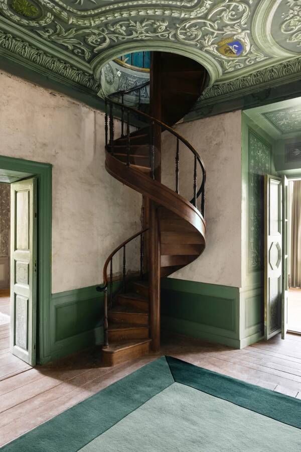 Layered Vloerkleed Teklan Box Wool Rug Greens (voorraad)