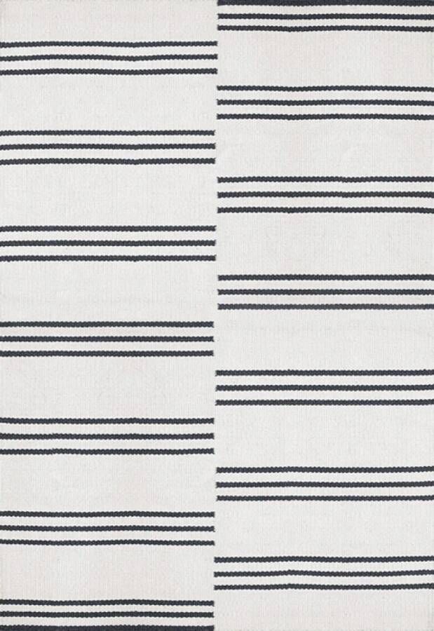 Layered Vloerkleed Ticking Wool Rug Bone White