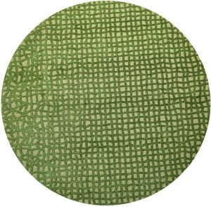 Louis de poortere Rond vloerkleed Trammel Structures 9249 Alta Green Vloerkleed 240 rond Laagpolig Rond Tapijt Industrieel Groen