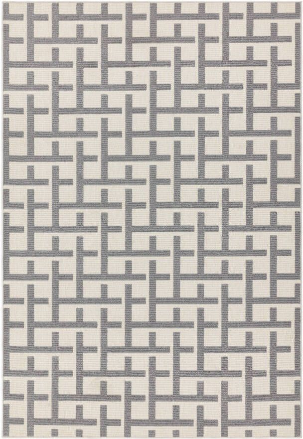 Easy Living Vloerkleed Antibes AN03 White Grey Grid - Foto 2
