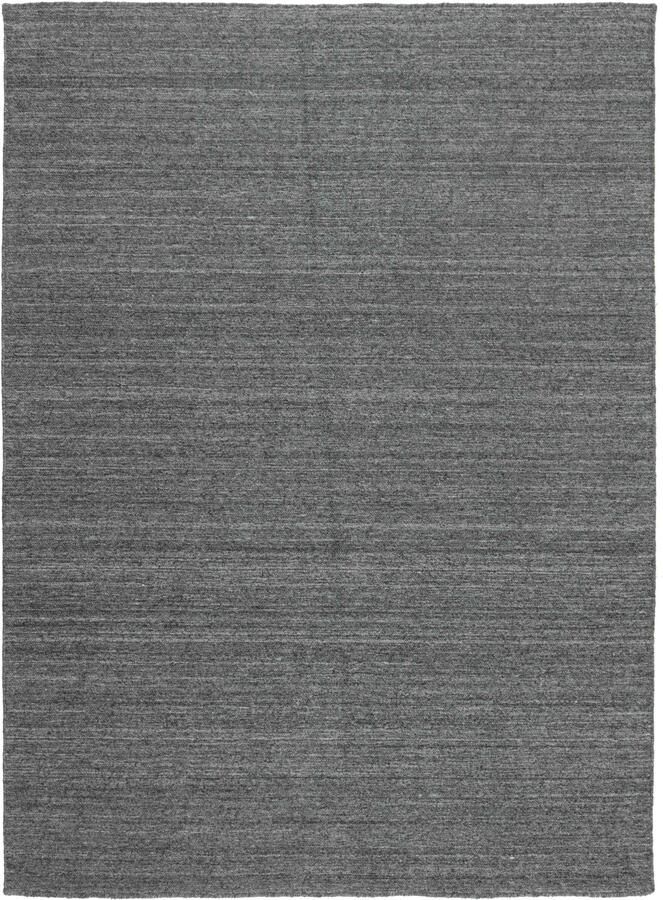MOMO Rugs Nouveau Plain Dark Grey Vloerkleed 140x200 Rechthoek Laagpolig Tapijt Industrieel Antraciet Grijs