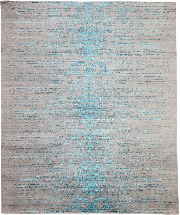 MOMO Rugs Shangri La Aqua Azul Vloerkleed 300x400 Rechthoek Laagpolig Tapijt Landelijk Beige Blauw