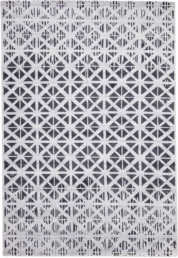 MOMO Rugs Shangri La Mosaik Vloerkleed 170x240 Rechthoek Laagpolig Tapijt Landelijk Grijs Wit