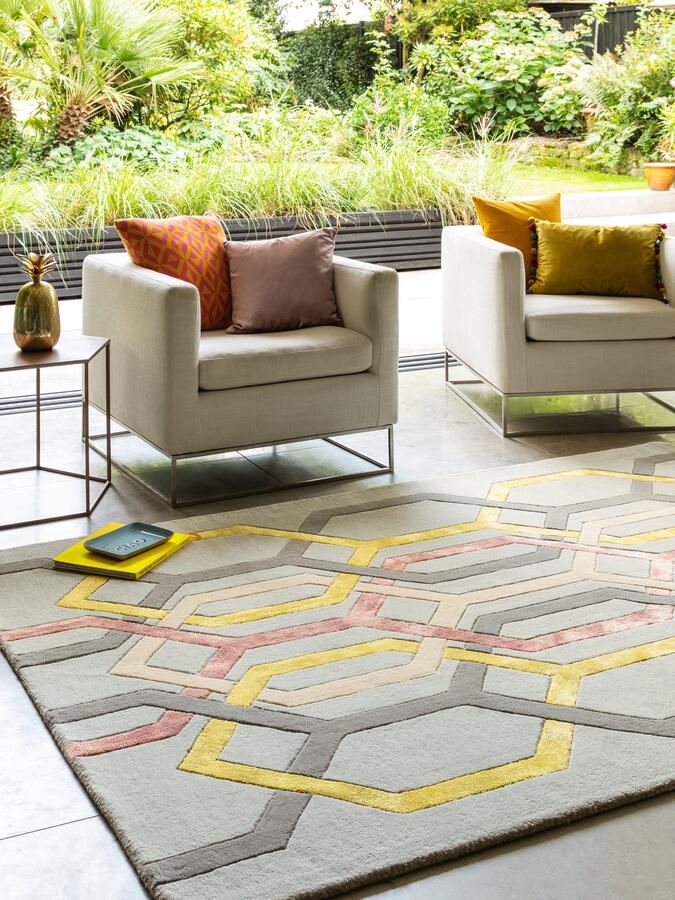 MOMO Rugs Vloerkleed Matrix MAX67 Hexagon Silver