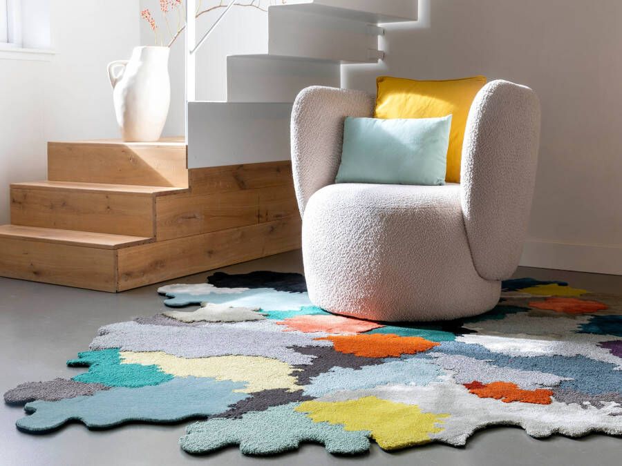 Naturais (by MOMO Rugs) MOMO Rugs Naturais Moss Fischbacher Vloerkleed 200 rond Laagpolig Structuur Tapijt Modern Meerkleurig