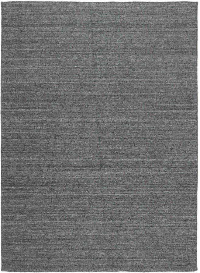 MOMO Rugs Nouveau Plain Dark Grey Vloerkleed 170x240 Rechthoek Laagpolig Tapijt Industrieel Antraciet Grijs