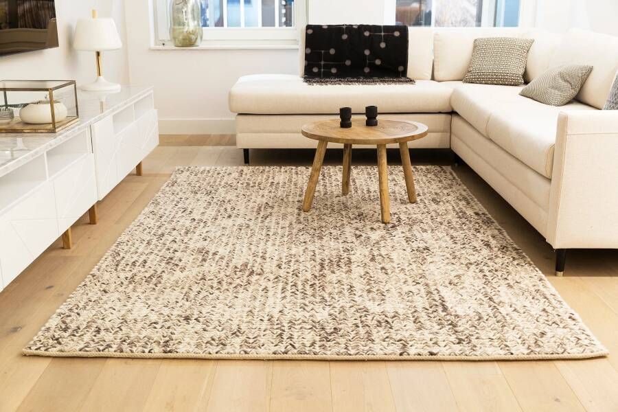 MOMO Rugs Rainbow Dove Vloerkleed 170x240 Rechthoek Laagpolig Structuur Tapijt Landelijk Beige Taupe - Foto 2