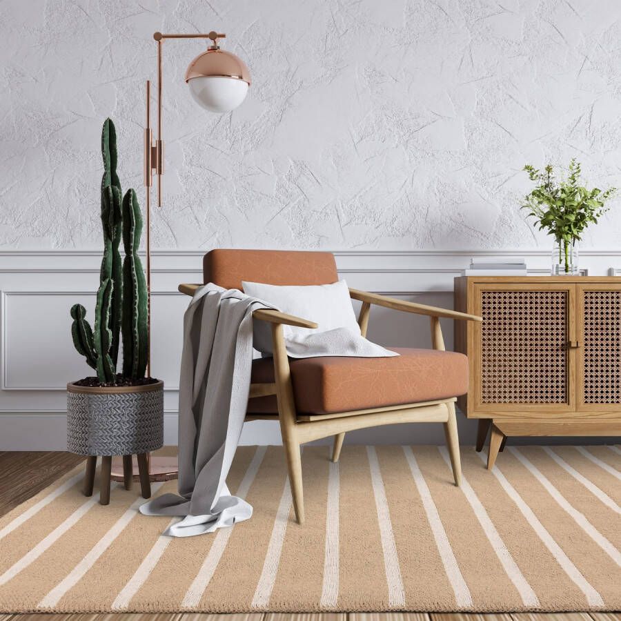 MOMO Rugs Vloerkleed Global Cream Stripe