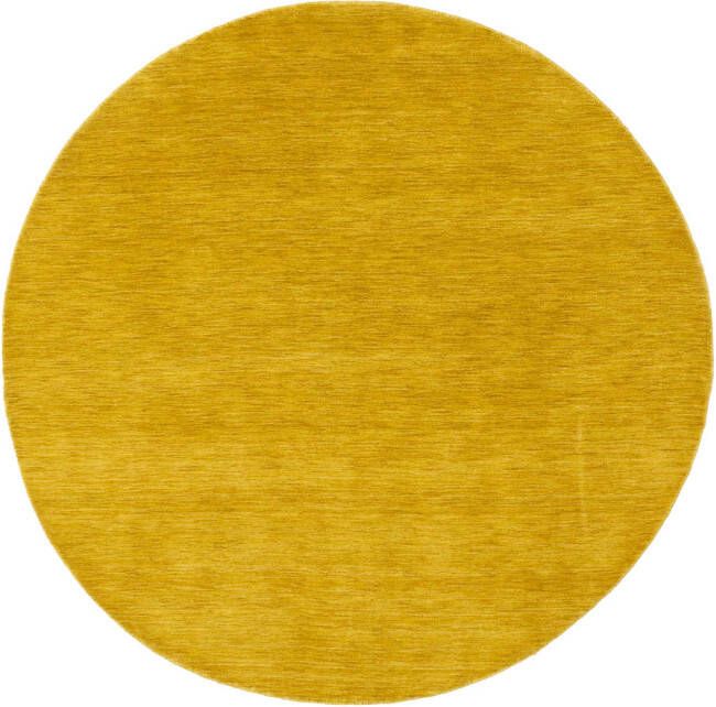 MOMO Rugs Vloerkleed Panorama Uni Rond Gold Vloerkleed 250 rond Laagpolig Rond Tapijt Modern Geel
