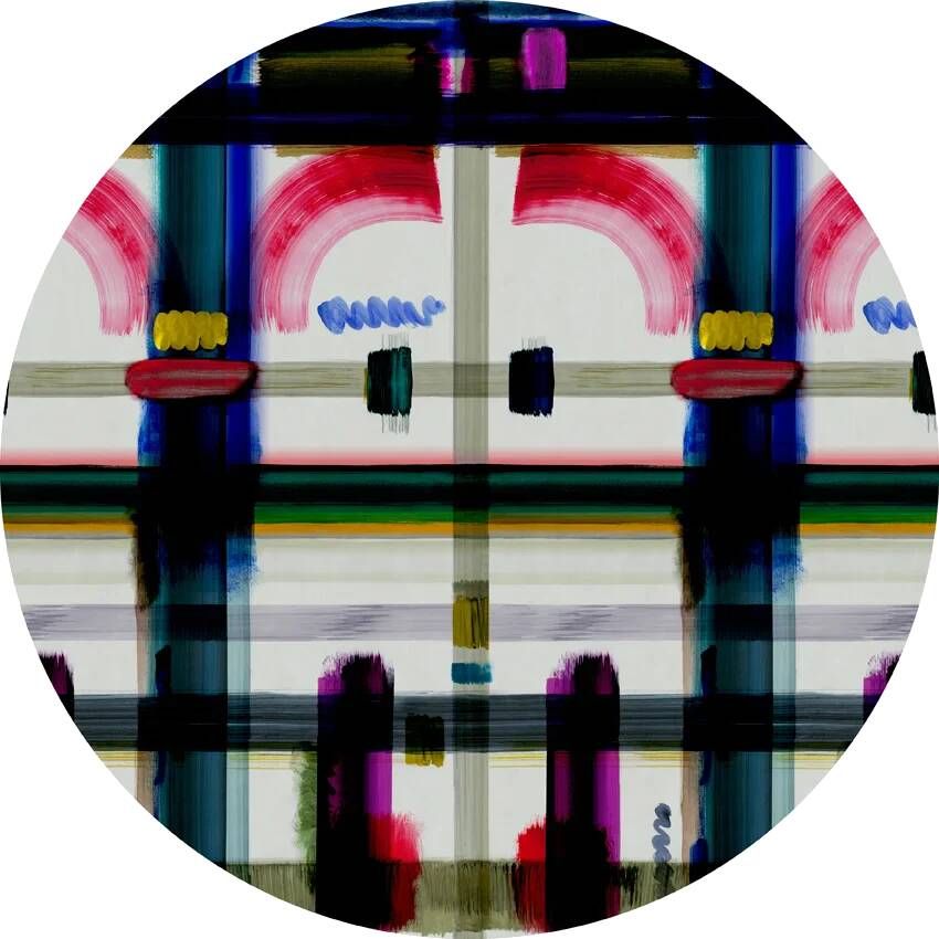 Moooi Carpets Rond Vloerkleed Corinthian Check Round Jewel Low Pile