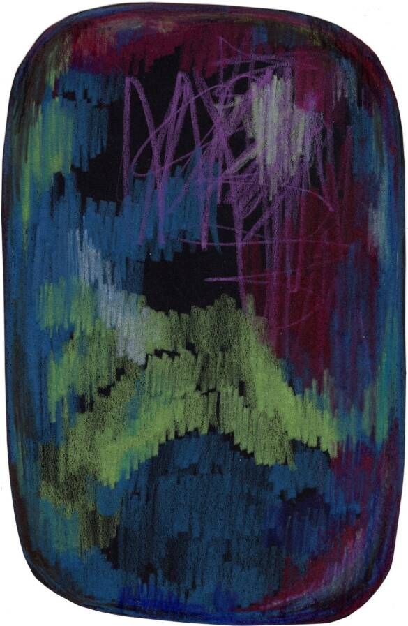 Moooi Carpets Scribble Black Green Blue 200x300 cm Rond Vloerkleed