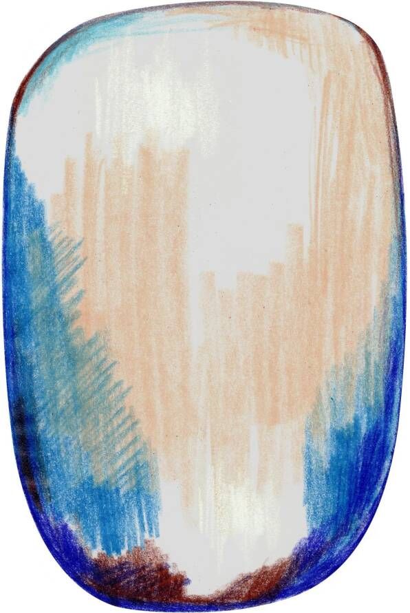 Moooi Carpets Scribble Blue Grey Beige 200x300 cm Rond Vloerkleed