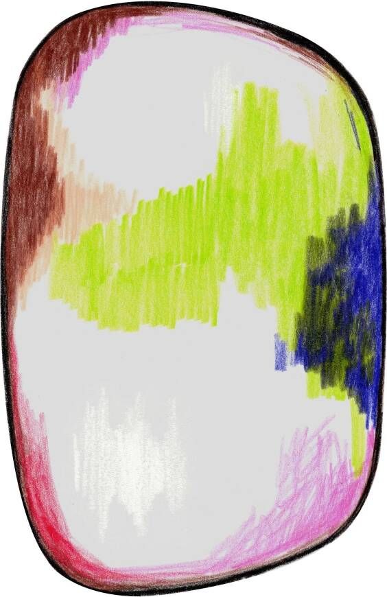 Moooi Carpets Scribble Green Blue Pink 200x300 cm Rond Vloerkleed