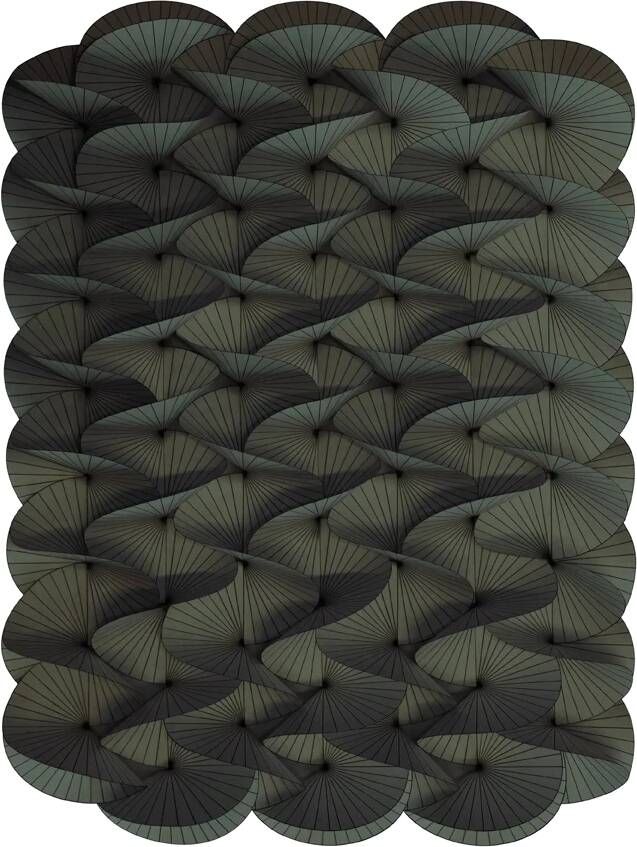 Moooi Carpets Vloerkleed Serpentine Dark Green Low Pile