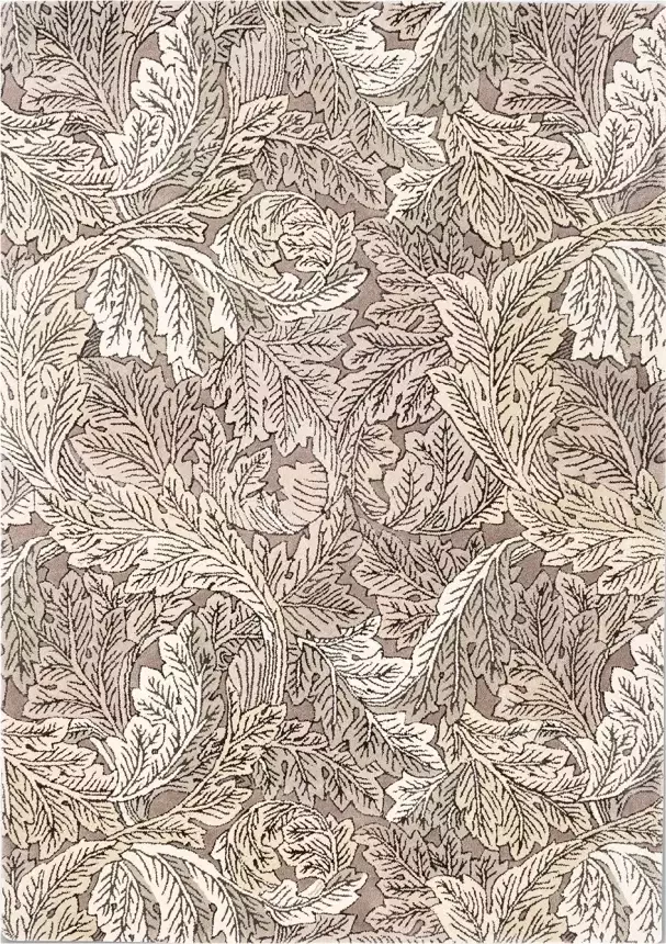 Morris & Co Acanthus Mole 126904 Vloerkleed 170x240 Rechthoek Laagpolig Tapijt Klassiek Beige Bruin Taupe