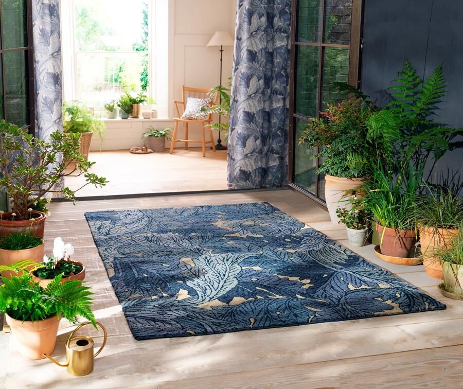 Morris & Co Buitenkleed Acanthus Indigo 427318 Vloerkleed