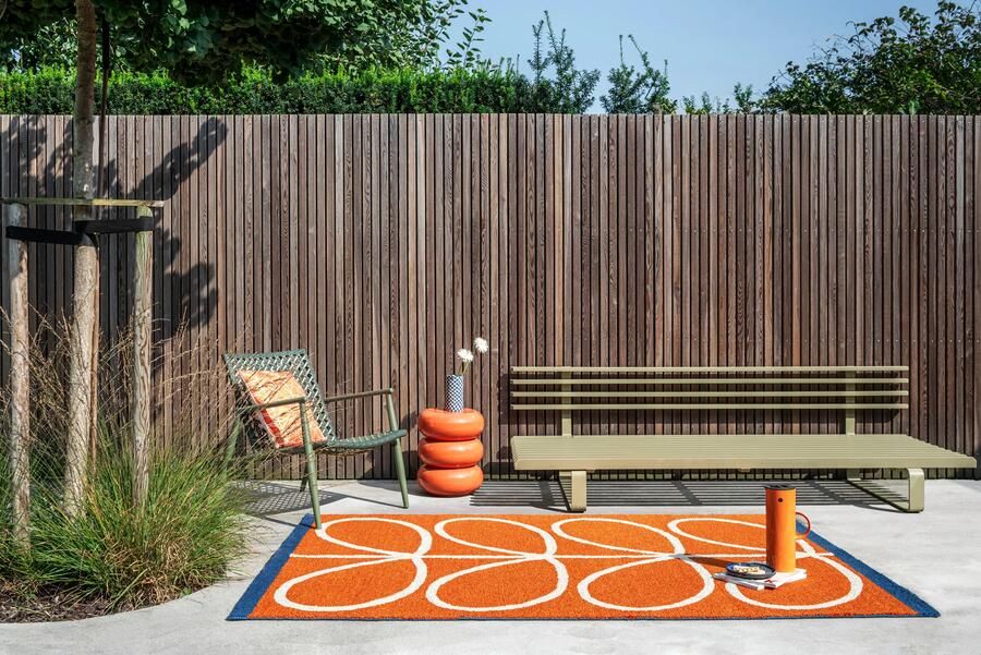 Orla Kiely Linear Stem Orange 464403 Vloerkleed 140 x 200 cm Oranje Rectangular PET Eetkamer Woonkamer Slaapkamer Bloemen Modern Buitentapijten - Foto 3