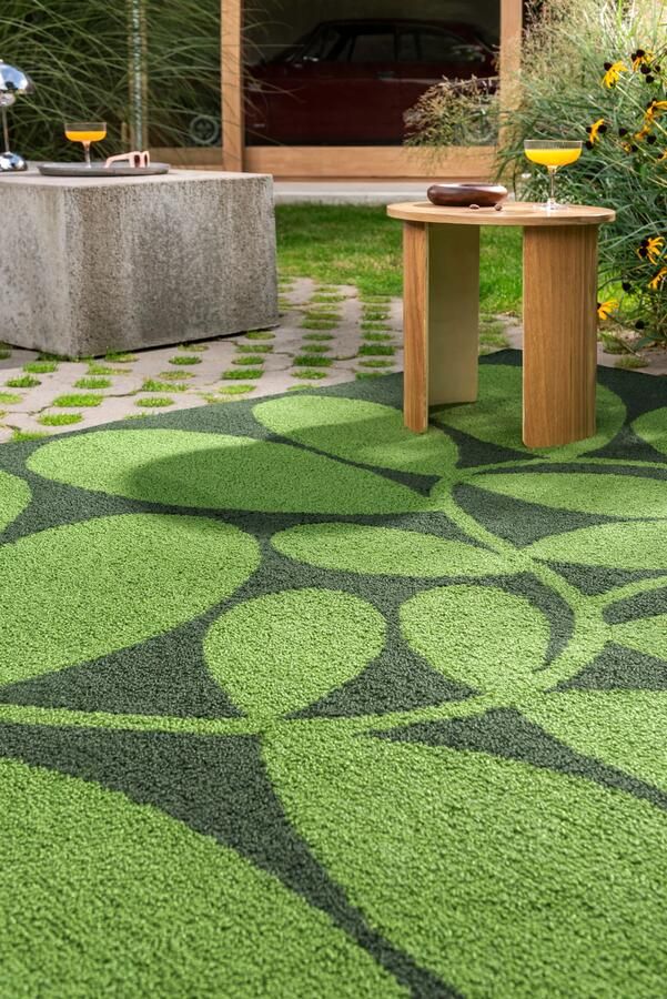 Orla Kiely Sycamore Dill 464207 Vloerkleed 140 x 200 cm Groen Rectangular PET Eetkamer Woonkamer Slaapkamer Bloemen Modern Buitentapijten - Foto 2