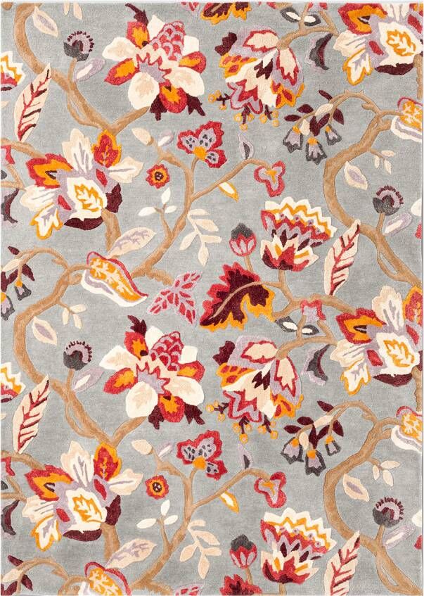 Sanderson Amanpuri Grey Plum 145104 Vloerkleed 170x240 Rechthoek Laagpolig Tapijt Klassiek Meerkleurig