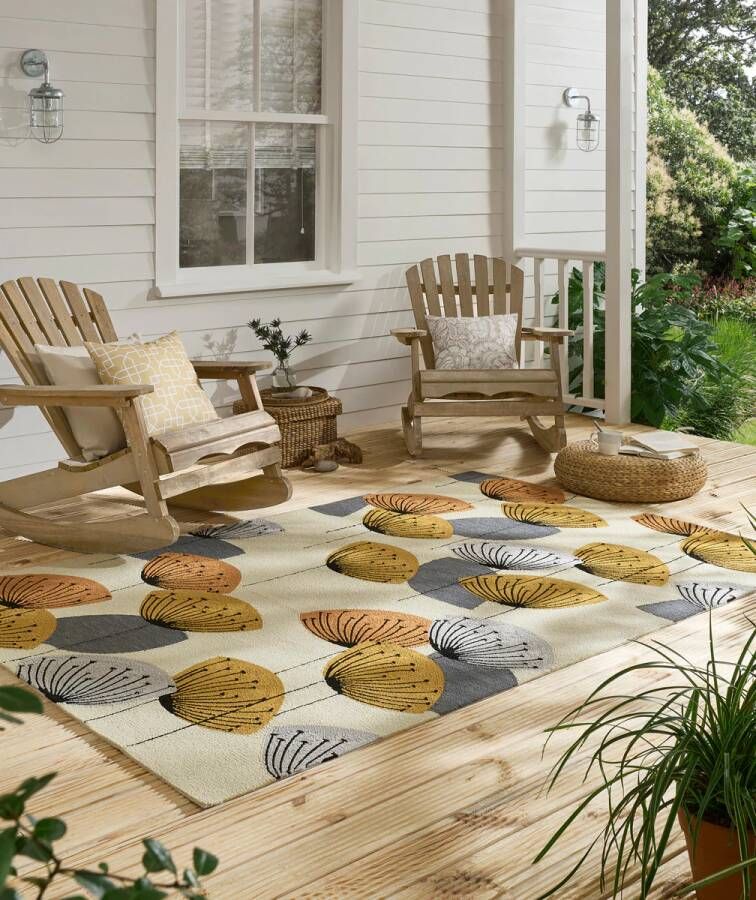 Sanderson Dandillion Clocks-Ochre Silver outdoor 445803 140x200 cm Vloerkleed