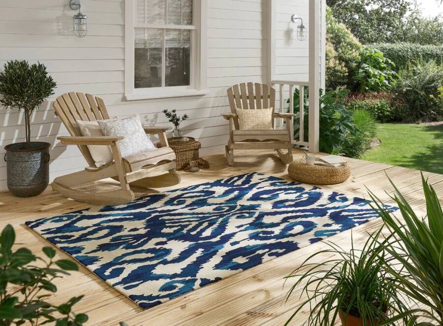 Sanderson Kasuri Indigo outdoor 446208 140x200 cm Vloerkleed