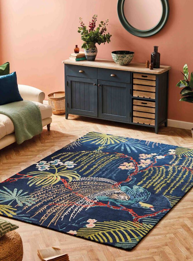 Sanderson Rain Forest Tropical Night 50708 Vloerkleed 170x240 Rechthoek Laagpolig Tapijt Klassiek Meerkleurig