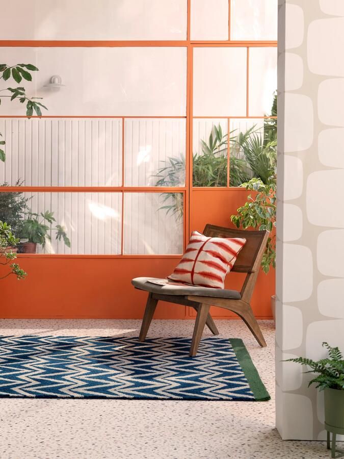 Scion Buitenkleed Dhurrie Blue 426318 Vloerkleed