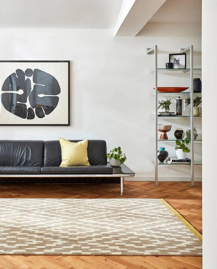 Scion Uteki Slate 23604 Vloerkleed 120x180 Rechthoek Laagpolig Tapijt Landelijk Beige Taupe