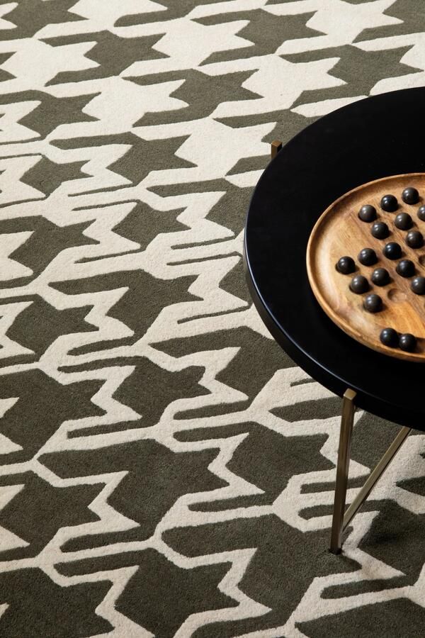 Ted Baker Houndstooth Grey 162804 Vloerkleed 200 x 280 cm Veelkleurigcolor Rectangular Wol Eetkamer Woonkamer Geometrisch Retro Modern - Foto 2