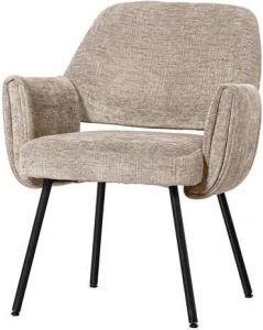 Basiclabel Eetkamerstoel Silk Polyester Naturel Set van 2