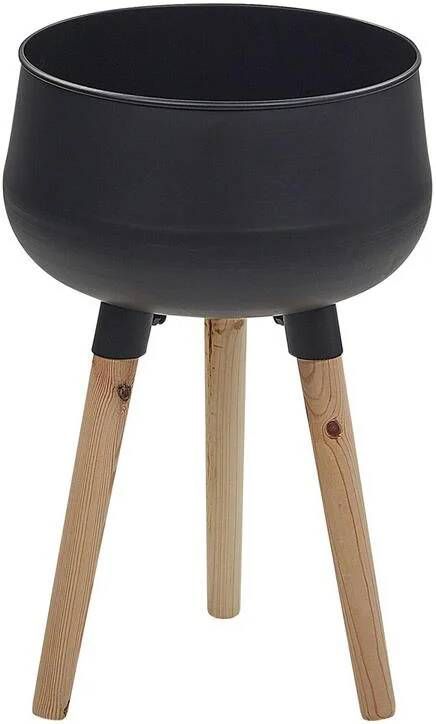 Beliani AGROS Plantenbak Zwart 30 cm IJzer