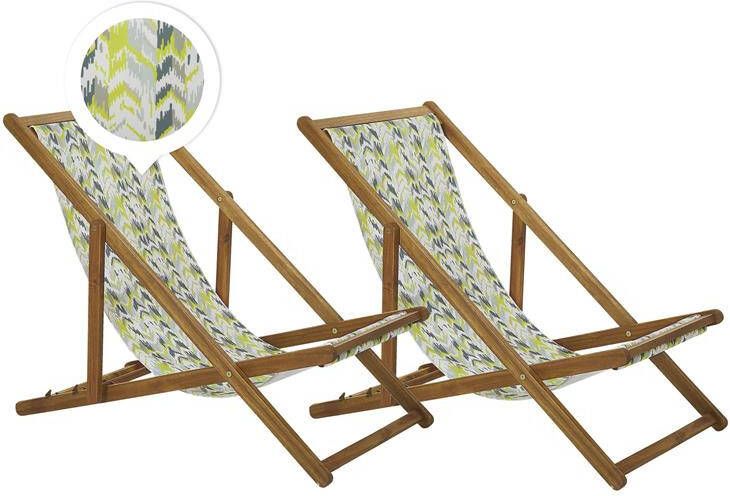 Beliani ANZIO Strandstoel set van 2 Multicolor Polyester - Foto 2