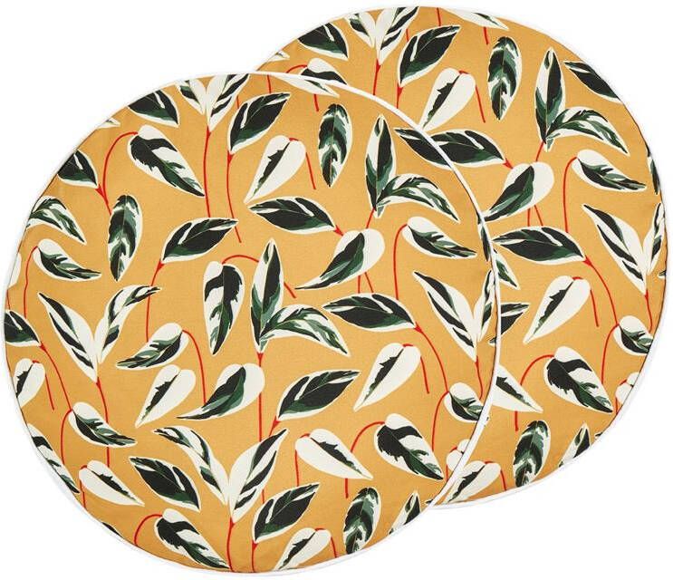 Beliani -TAGGIA-Tuinkussen set van 2-Multicolor-⌀ 40 cm-Polyester - Foto 1
