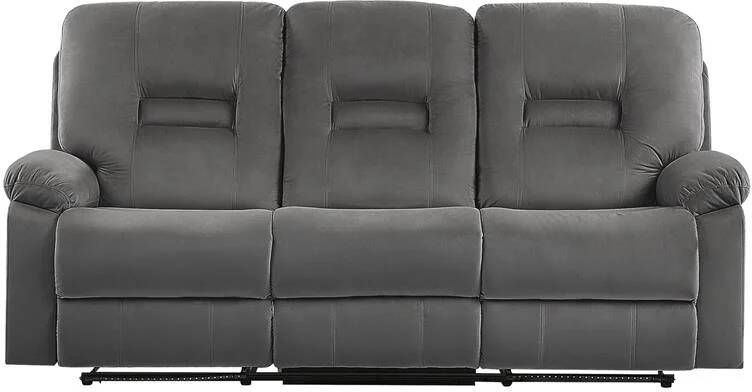 Beliani BERGEN Three Seater Sofa Grijs Fluweel