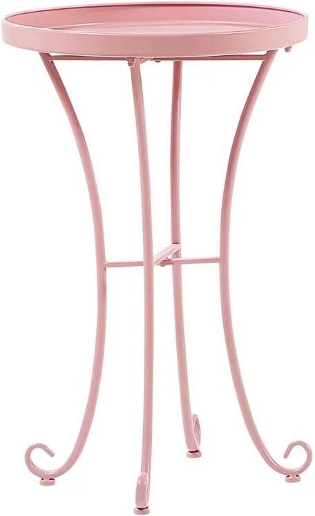 Beliani CAVINIA Tuintafel Roze 40 x 40 cm Metaal