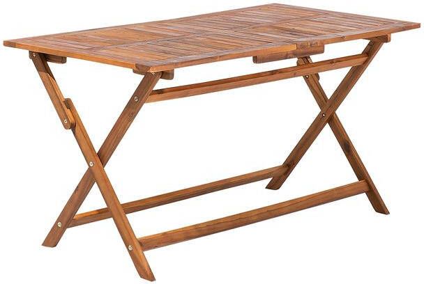 Beliani -CENTO -Tuintafel-Donkere houtkleur-140 x 75 cm-Acaciahout