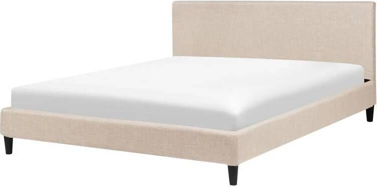 Beliani FITOU Tweepersoonsbed Beige 160 x 200 cm Polyester