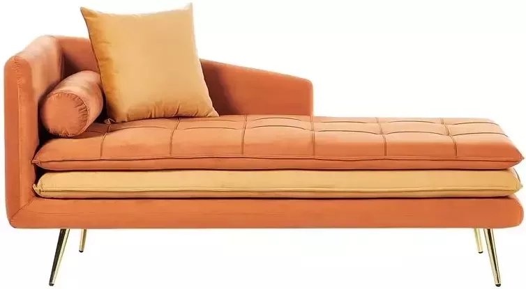 Beliani GONESSE Chaise longue (linkszijdig) Oranje