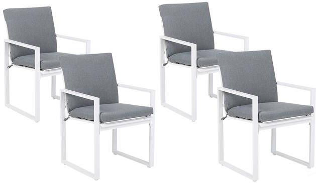 Beliani PANCOLE Tuinstoel set van 4 Grijs Polyester