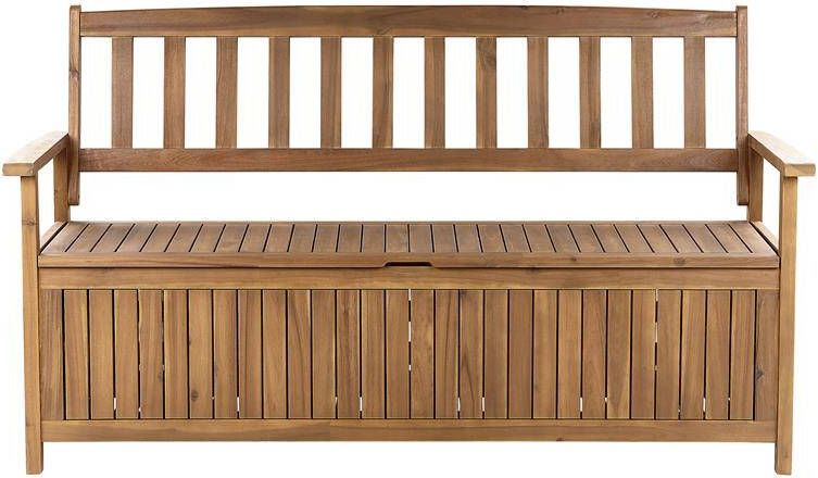 Beliani -SOVANA-Bank met opbergruimte-Lichte houtkleur-Acaciahout