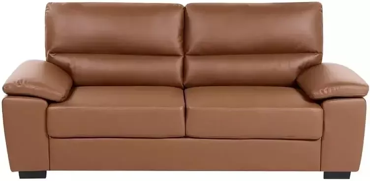 Beliani VOGAR Three Seater Sofa Bruin Kunstleer