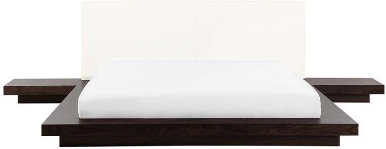 Beliani ZEN Futon tweepersoonsbed Donkere houtkleur 180 x 200 cm MDF
