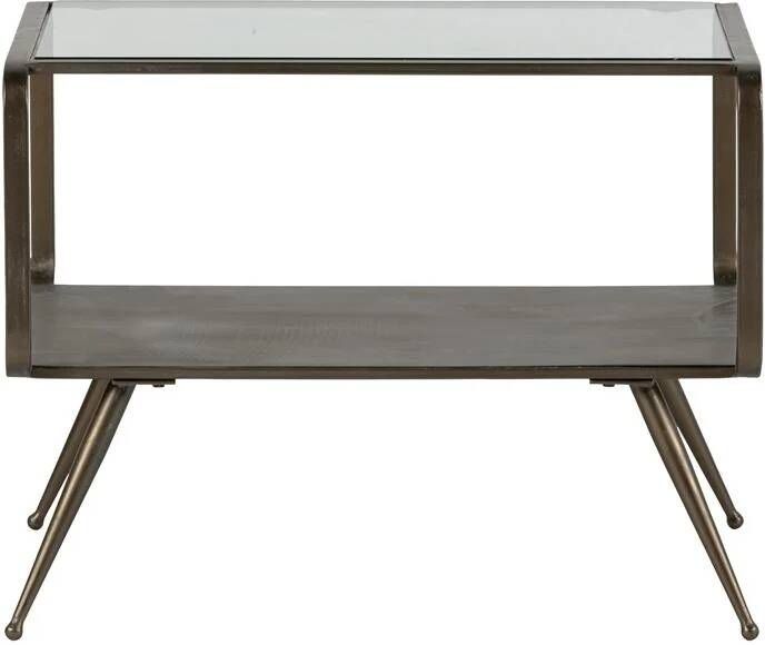 BePureHome Fancy Bijzettafel Metaal Glas Antique Brass 46x60x50 - Foto 3