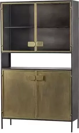 BePureHome Pack Vitrinekast Metaal Antique Brass Zwart 190x110x38